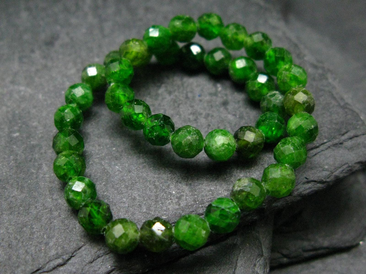 Chrome Diopside Genuine Bracelet ~ 7 Inches ~ 5mm Facetted Beads