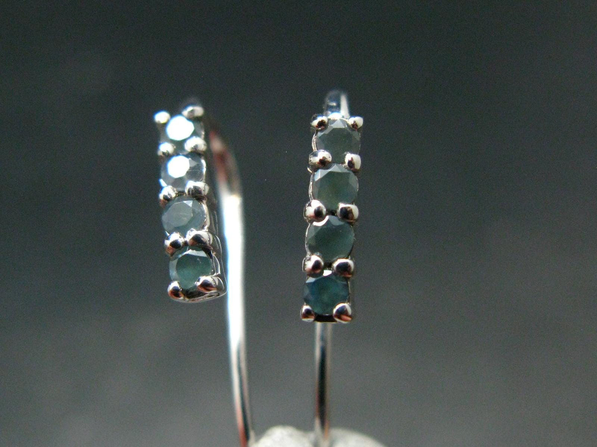 Genuine Alexandrite Gem Silver Earrings From Russia - 0.92 Grams