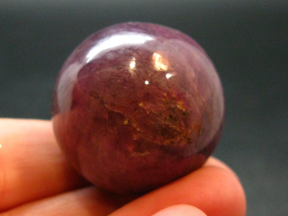 Genuine Ruby Corundum Sphere from India - 1.2" - 55.32 Grams