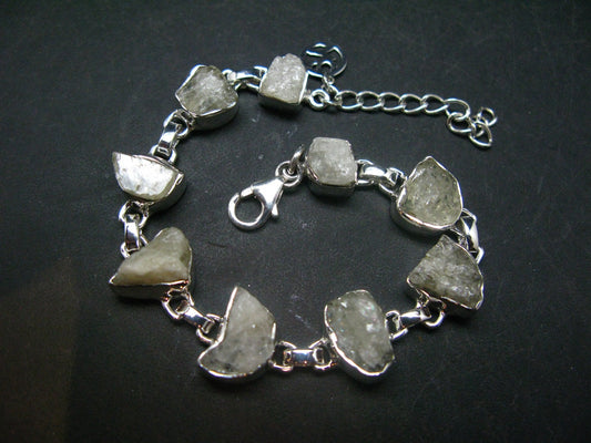 Amblygonite Silver Bracelet From Brazil - 7" - 15.6 Grams
