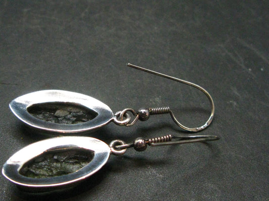 Moldavite Tektite Silver Earrings from Czech Republic - 5.62 Grams