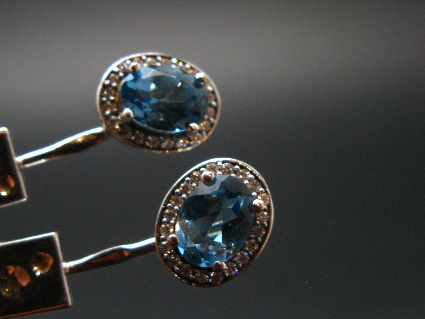 Blue Topaz 925 Silver Earrings from Brazil - 2.1" - 8.08 Grams