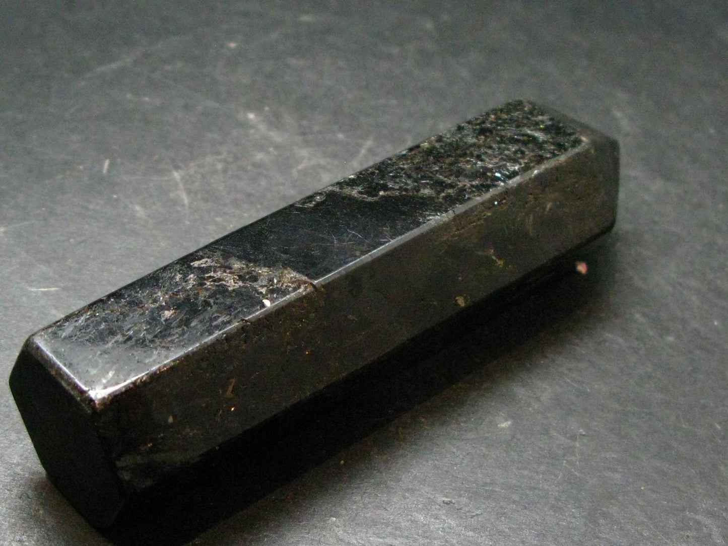Nuumite Nuummite Obelisk From Greenland - 3.7"