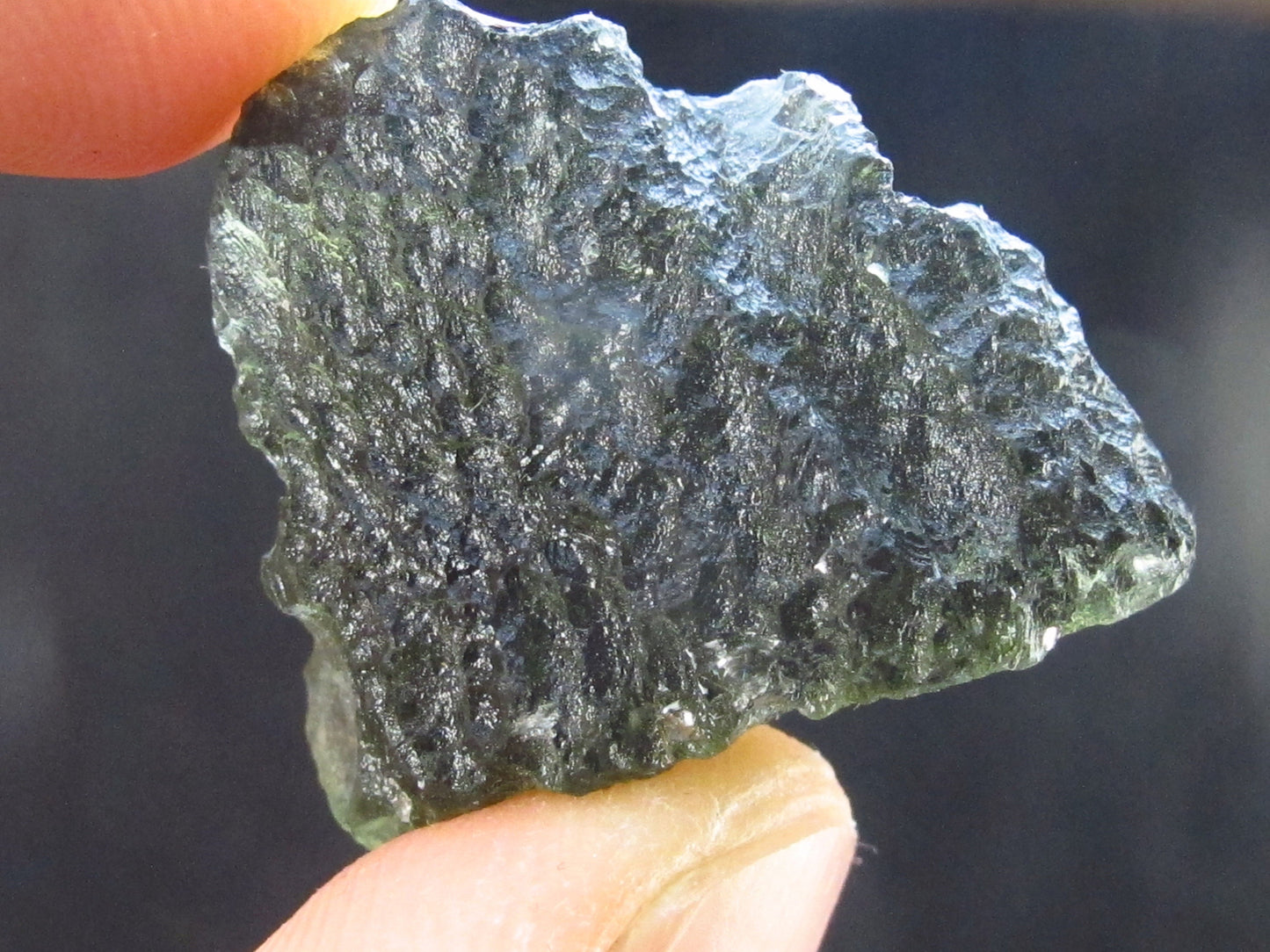 Rare Moldavite Tektite Raw Piece From Czech Republic - 0.9" - 4.9 Grams