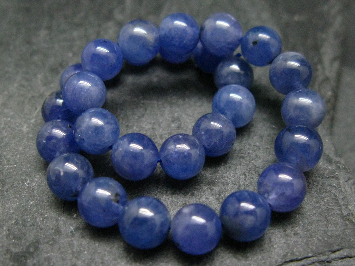 Tanzanite Genuine Bracelet ~ 7 Inches ~ 7mm Round Beads