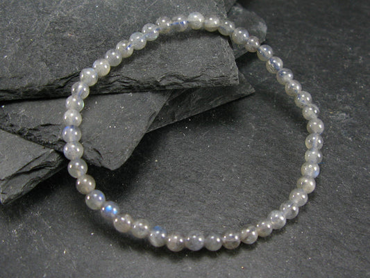 Labradorite Genuine Bracelet ~ 7 Inches ~ 4mm Round Beads