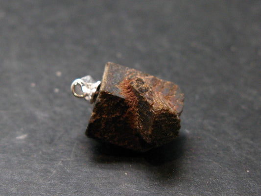 Fairy Cross!! Natural Staurolite Sharp Brown Twin Crystals Silver Pendant From Russia - 0.9" - 3.60 Grams