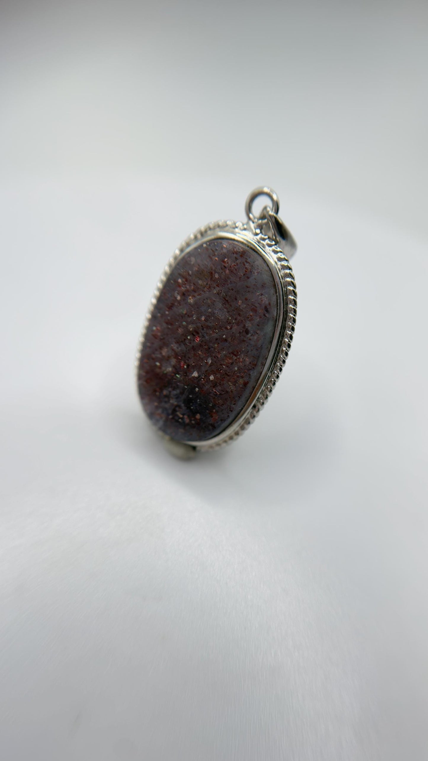 Lattice Sunstone Pendant Necklace, Sterling Silver Natural Crystal Jewelry