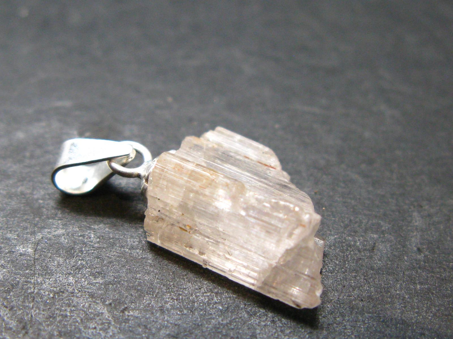 Rare Hambergite Crystal Silver Pendant From Afghanistan - 0.8" - 0.94 Grams