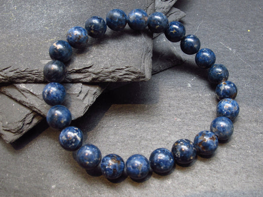 Blue Cobalt Spinel Genuine Bracelet ~ 7 Inches ~ 8mm Round Beads