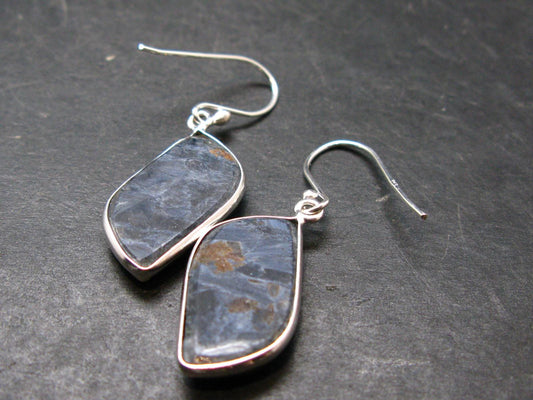 Natural Pietersite Silver Earrings from Namibia - 1.5" - 5.32 Grams