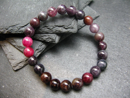 Gem Spinel Genuine Bracelet ~ 7 Inches ~ 8mm Round Beads