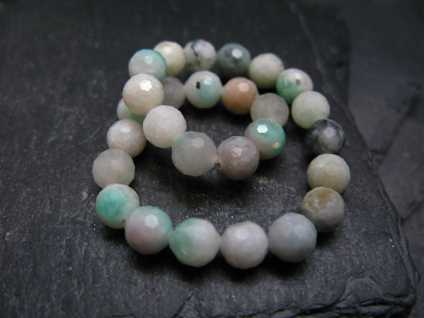 Emerald Genuine Bracelet ~ 7 Inches ~ 7mm Round Facetted Beads