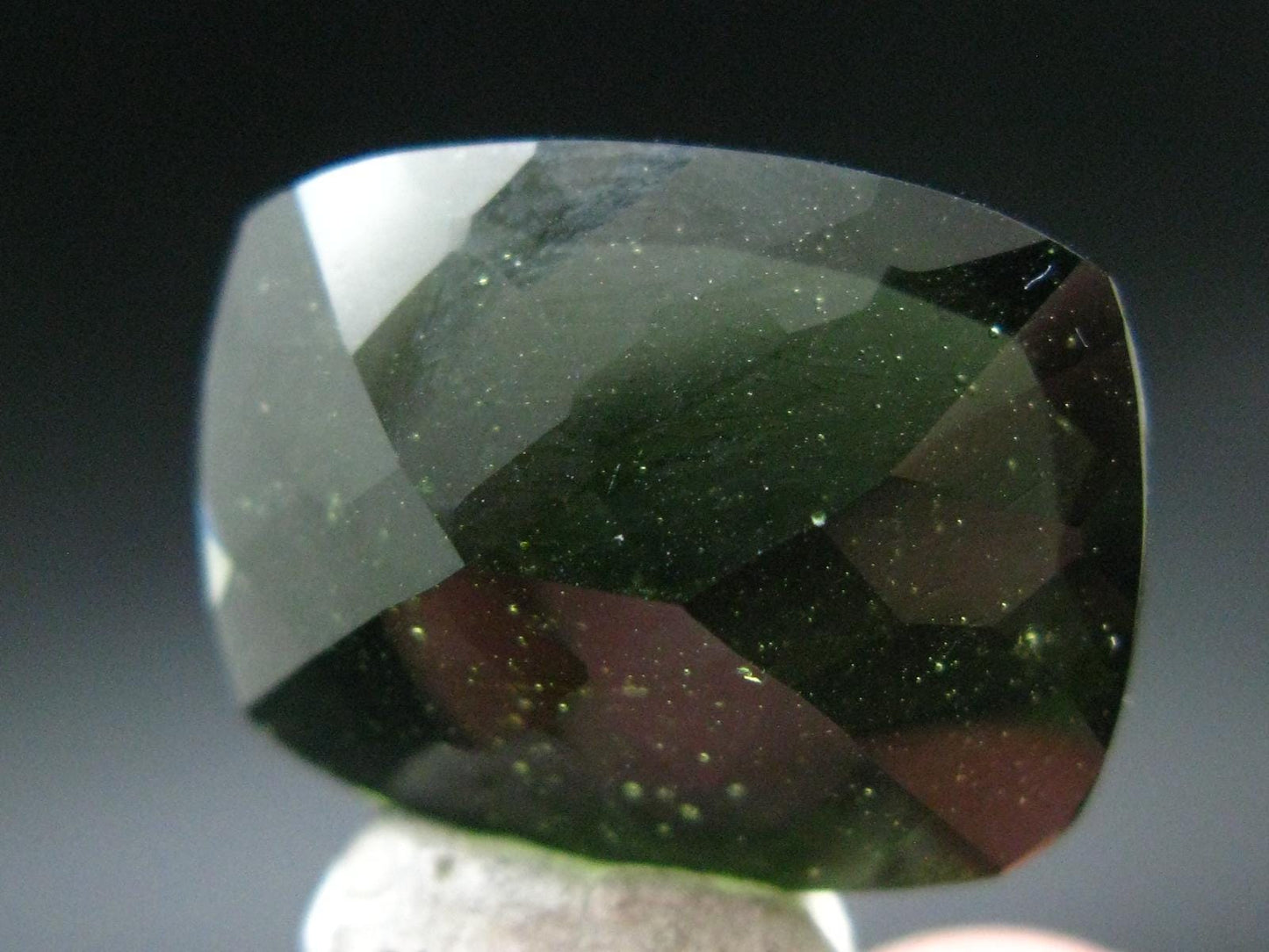Moldavite Tektite Gem Cut Facetted Stone from Czech Republic - 14.50 Carats - 20x15mm
