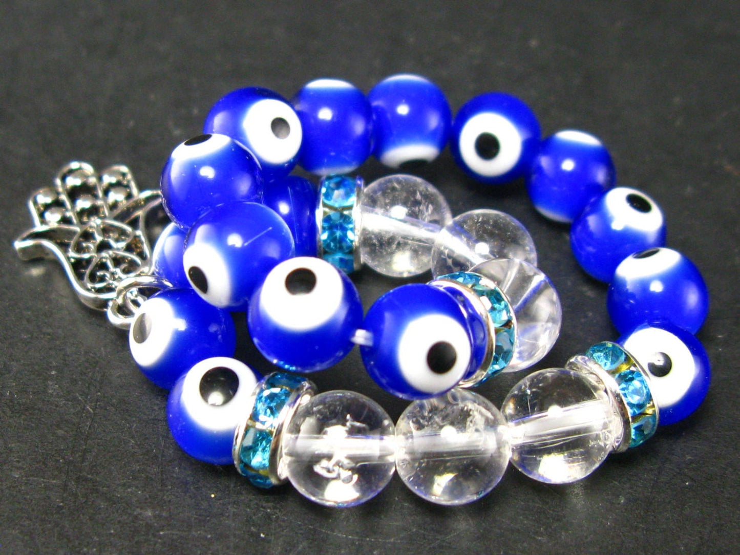Evil Eye and Quartz Bracelet - 8mm
