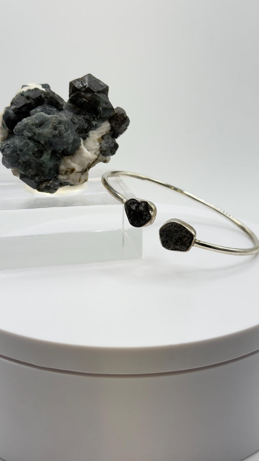 Alexandrite Cuff Bracelet Raw Color Change Gemstone Silver Open Bangle June Birthstone Jewelry