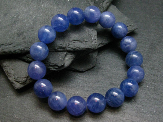 AAA Grade Gem Tanzanite Genuine Bracelet ~ 7 Inches ~ 11mm Round Beads
