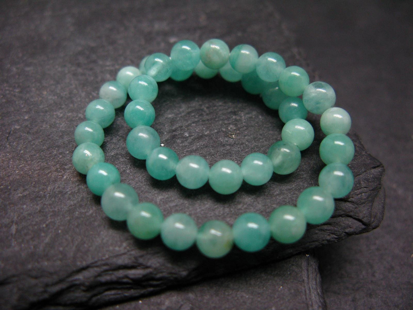 Emerald Gem Genuine Bracelet ~ 7 Inches ~ 5mm Round Beads