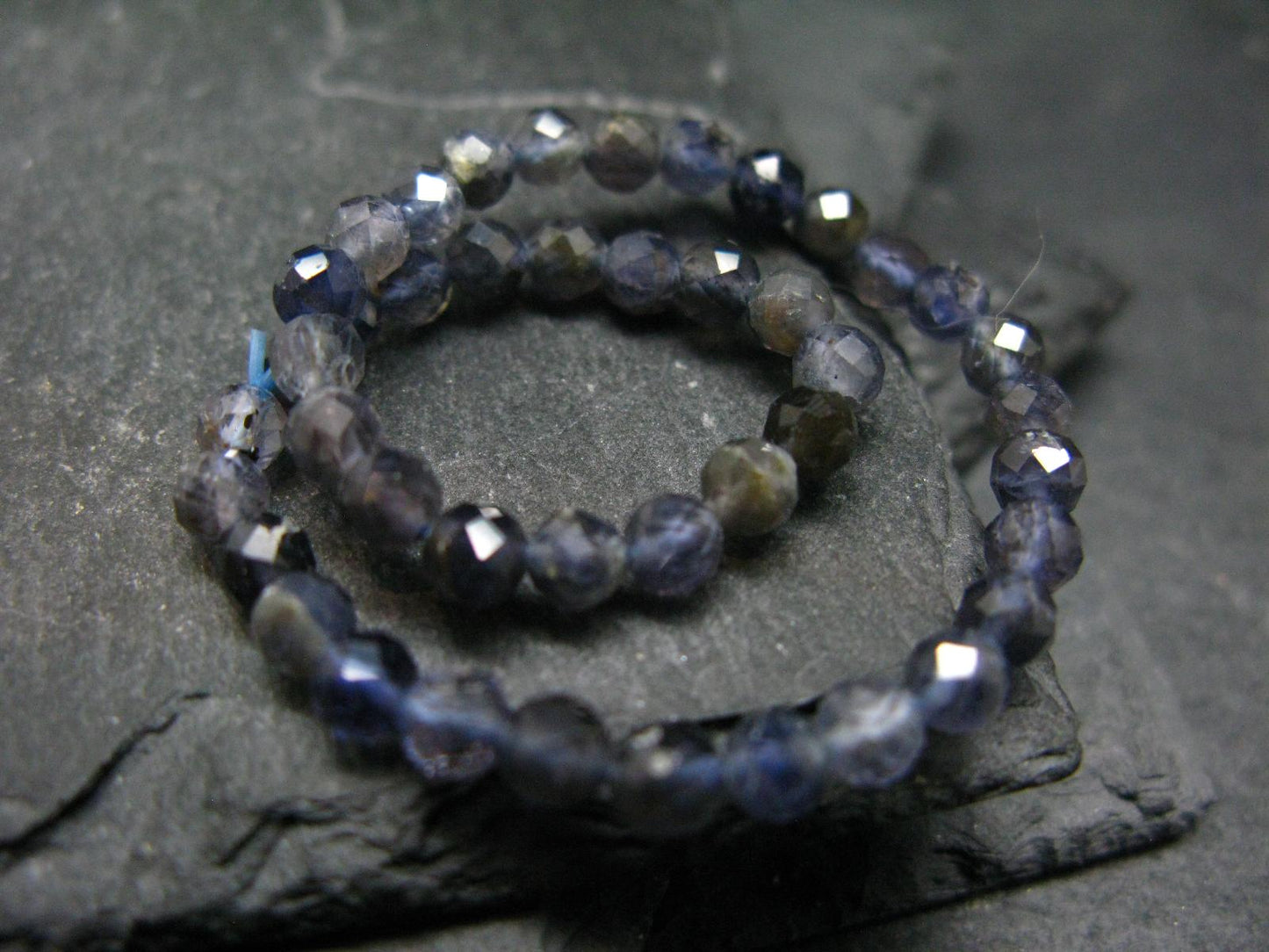 Iolite Cordierite Genuine Bracelet ~ 7 Inches ~ 4mm Facetted Beads