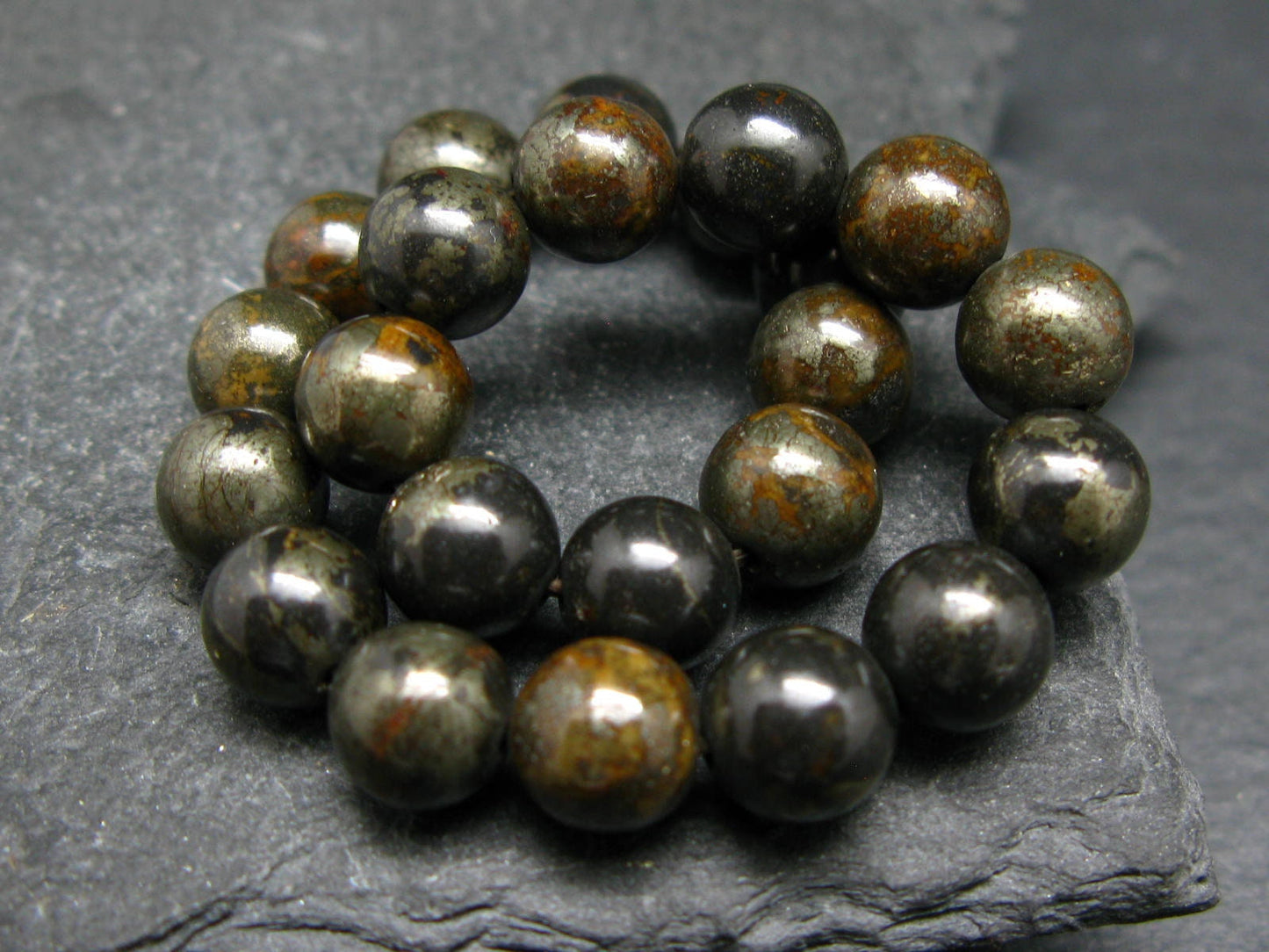 Healers Gold Genuine Bracelet ~ 7 Inches ~ 8mm Round Beads