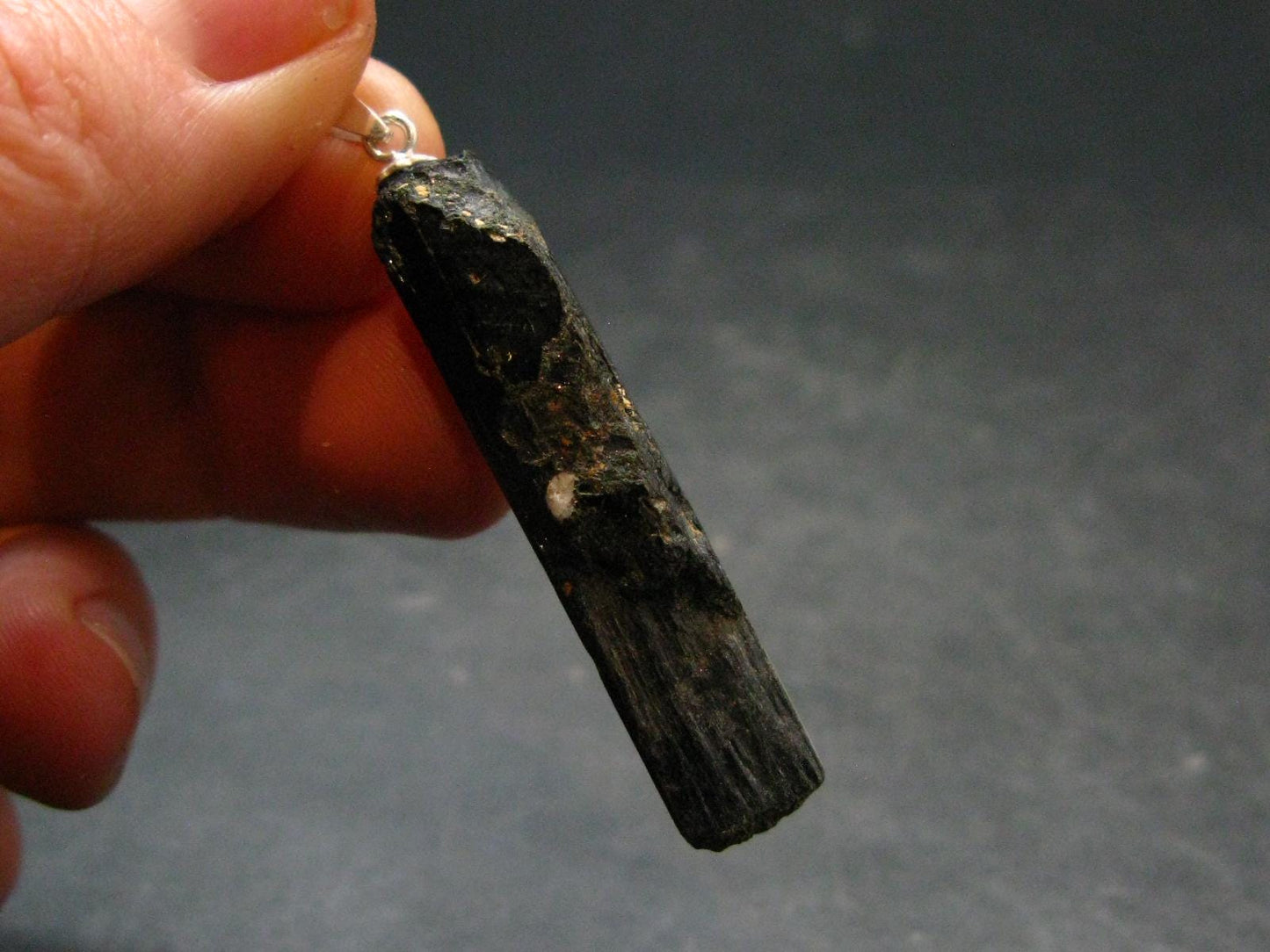 Aegirine Crystal Silver Pendant From Malawi - 1.8" - 6.22 Grams