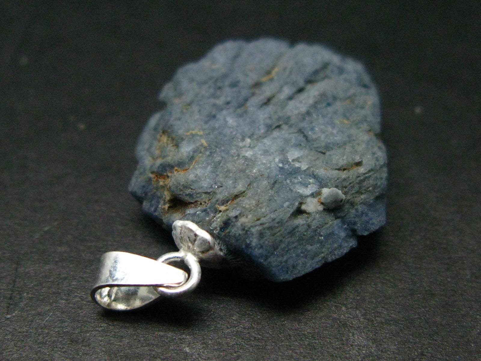 Benitoite Crystal Silver Pendant From California