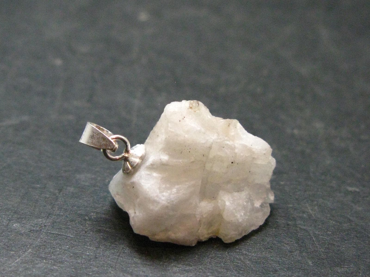 Very Rare White Cryolite 925 Silver Pendant from Greenland - 0.9" - 3.55 Grams