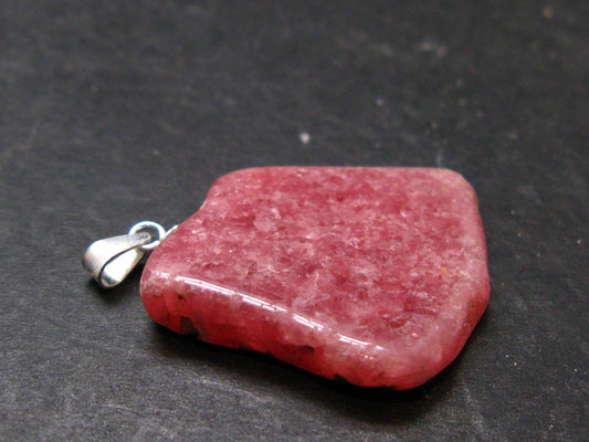 Rhodochrosite Sterling Silver Pendant From Alma Colorado - 1.3" - 7.39 Grams