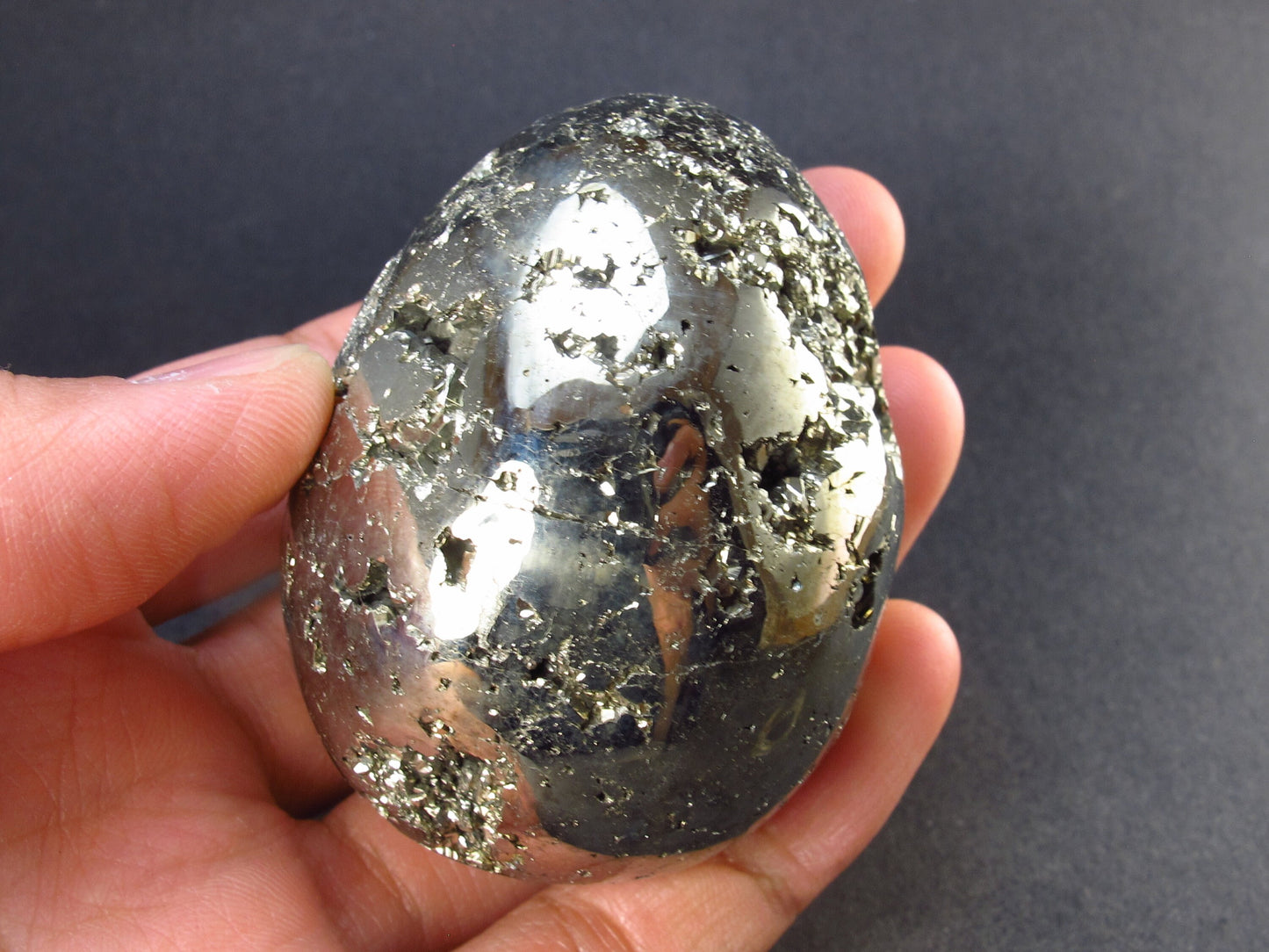 Pyrite Crystallized Egg From Peru - 2.2" - 222 Grams