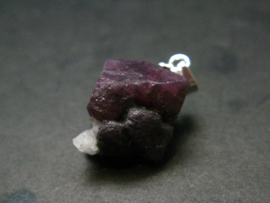 Pink Spinel Crystal Silver Pendant From Tanzania - 0.8" - 3.17 Grams