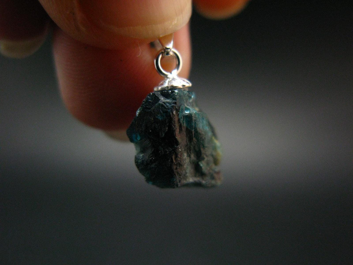 Blue Lazulite Silver Pendant From Pakistan - 0.7" - 1.08 Grams
