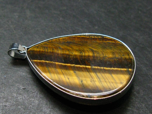 Tiger Eye Silver Plated Pendant - 2.0"