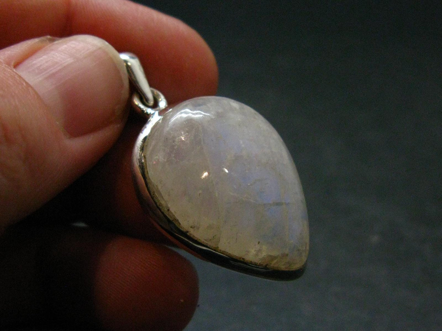 Natural Glow From Inside Moonstone 925 Silver Pendant - 3.7" - 8.48 Grams