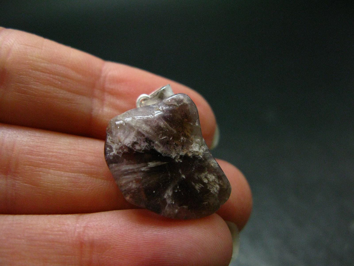 Cacoxenite Super 7 Silver Pendant From Brazil - 1.0" - 3.42 Grams