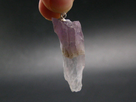 Rare Raw Auralite Super 23 Amethyst Silver Pendant From Canada - 1.8" - 8.38 Grams