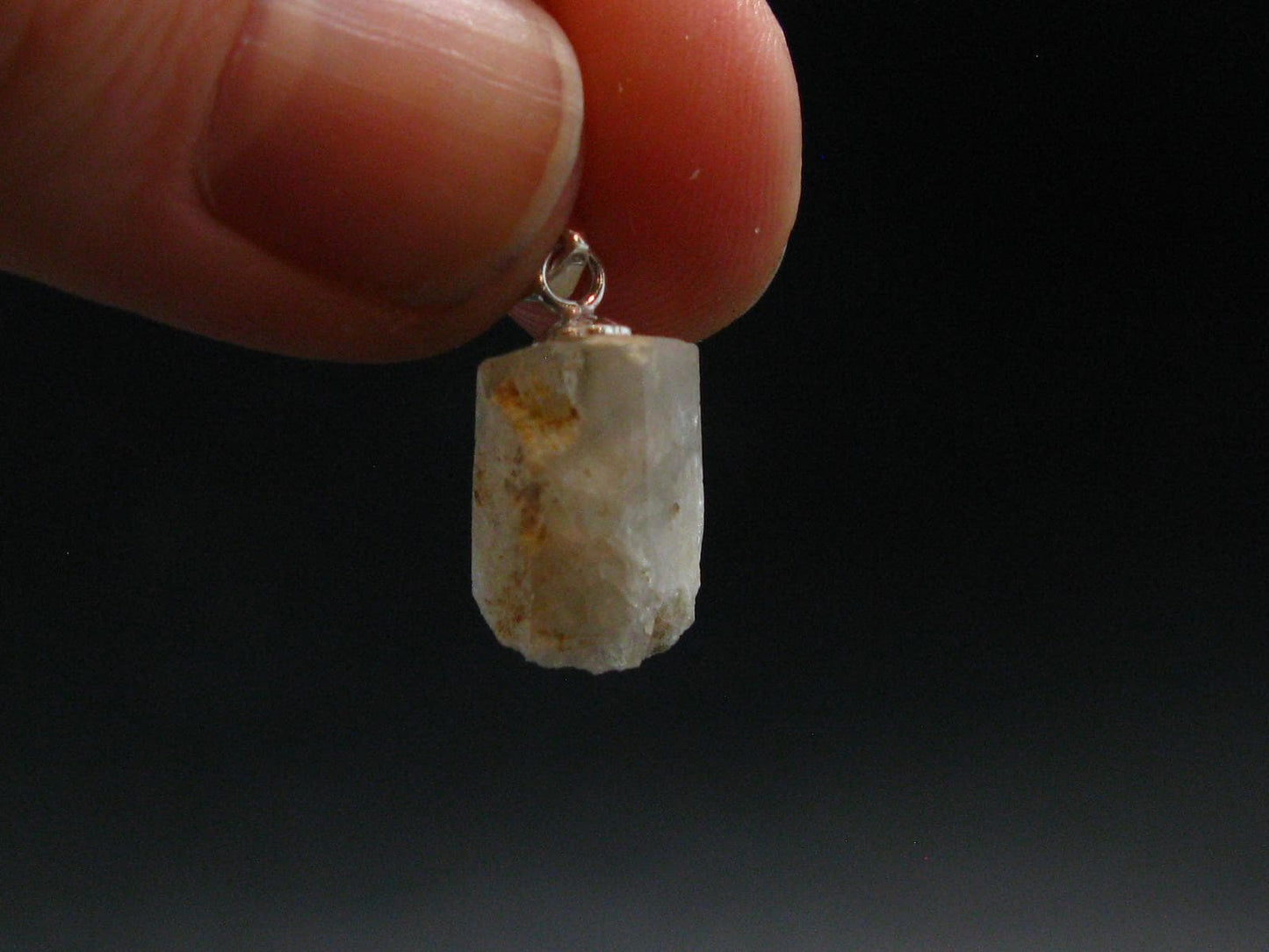 Phenakite Phenacite Silver Pendant from Burma Myanmar - 0.7 Inches - 1.49 Grams