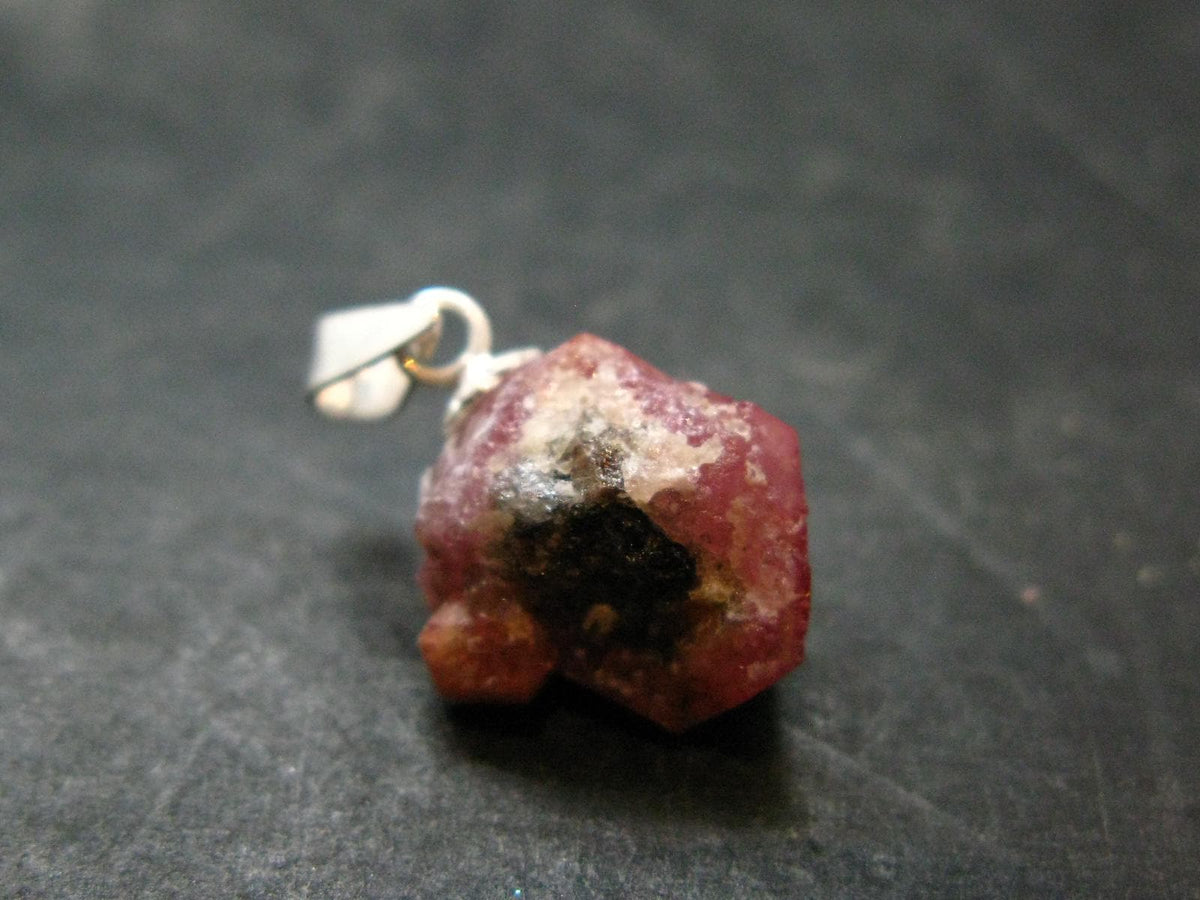 Raspberry Grossular Garnet Pendant From Mexico - 0.7" - 1.83 Grams