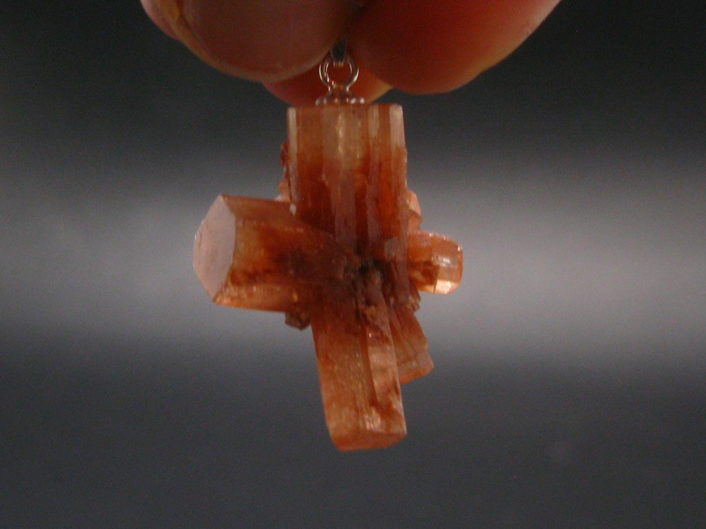 Terminated Aragonite Crystal Silver Pendant from Morocco - 1.3" - 6.20 Grams