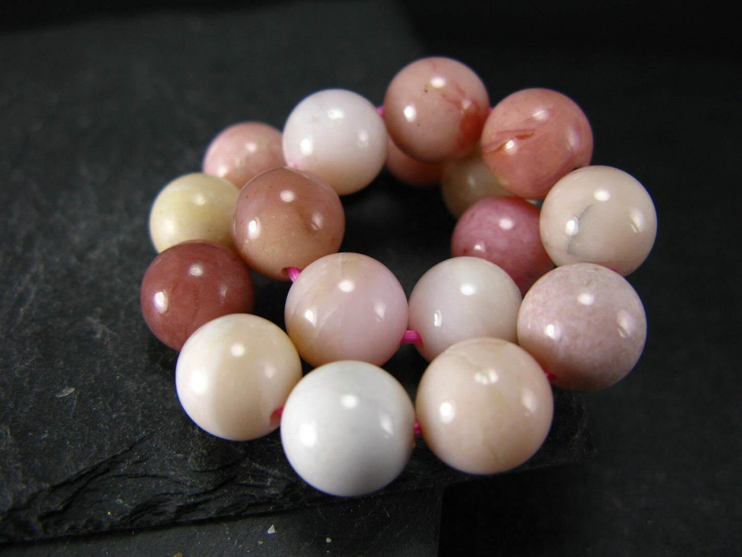 Pink Opal Genuine Bracelet ~ 7 Inches ~ 10mm Round Beads