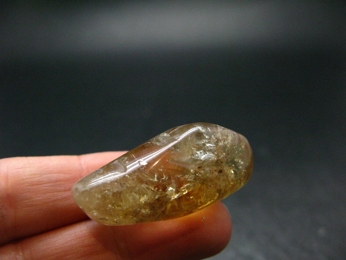 Nice Untreated Rich Yellow Citrine Tumbled Crystal from Zambia - 68.70 Carats - 1.5"