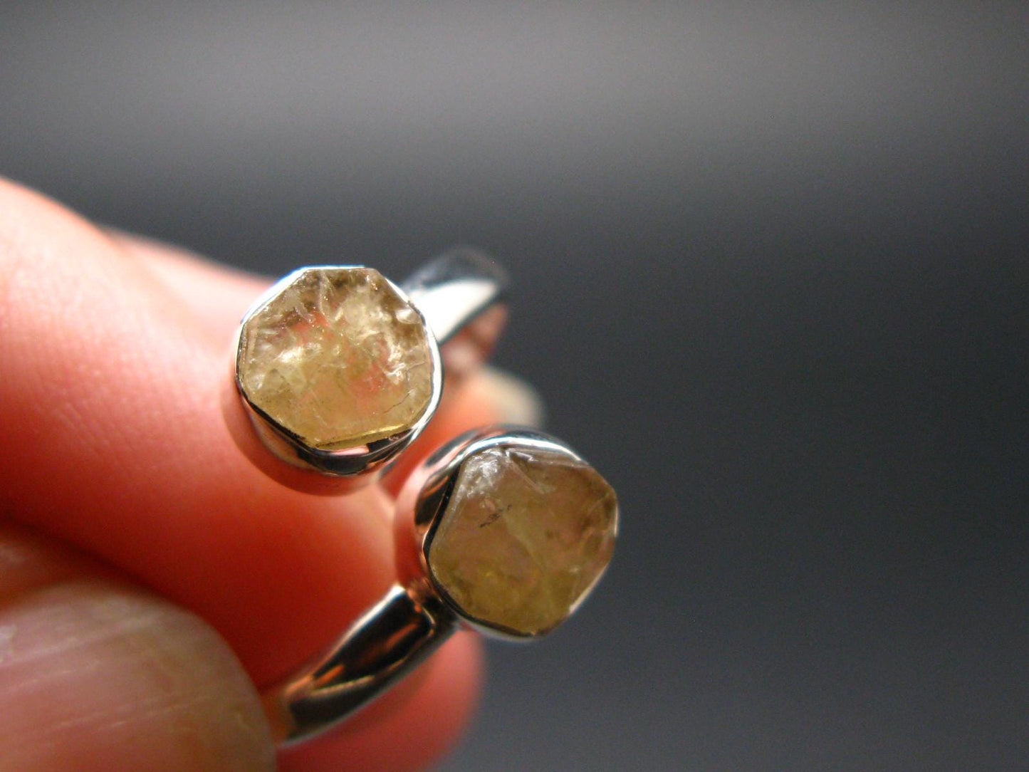 Rare Agni Gold Danburite Silver Ring From Tanzania - 2.43 Grams - size 9