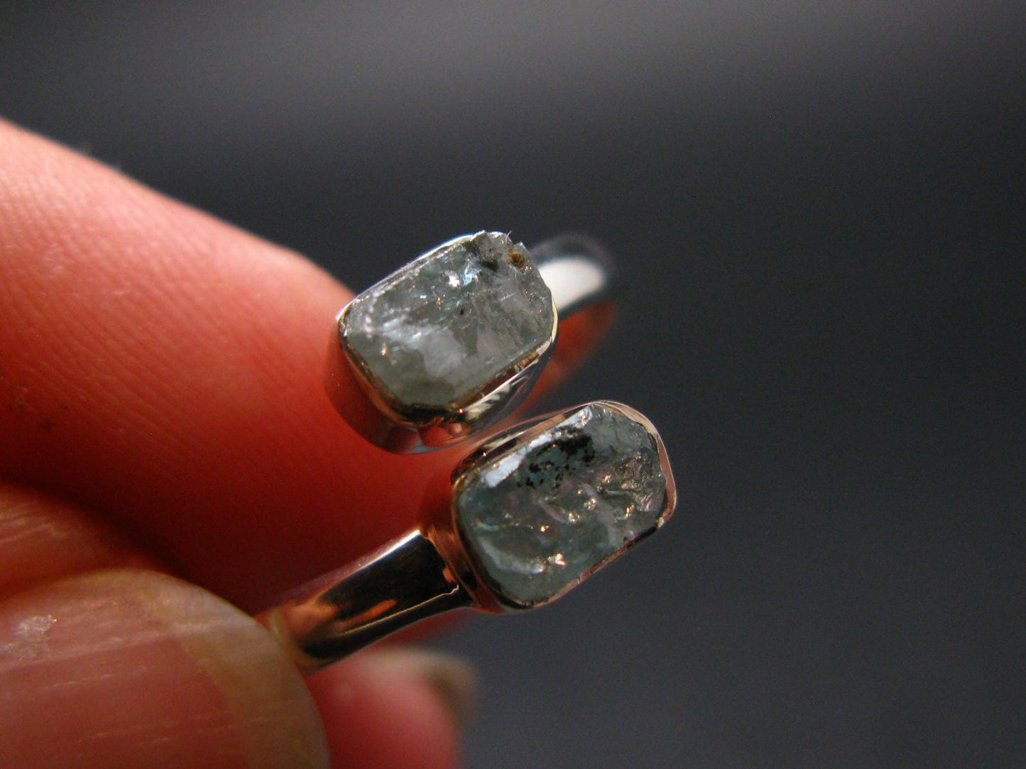 Blue Zircon Ring 925 Silver from Cambodia - Size 7