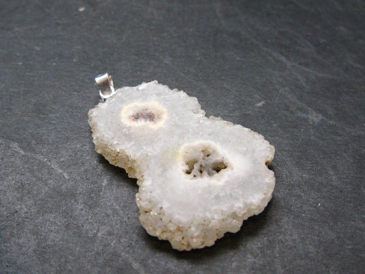 Anandalite Quartz Crystal Silver Pendant From India - 1.6" - 8.11 Grams