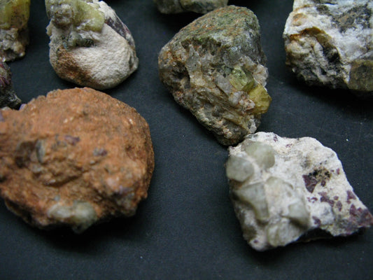 Lot of 10 Large Rhodizite Crystals from Madagascar