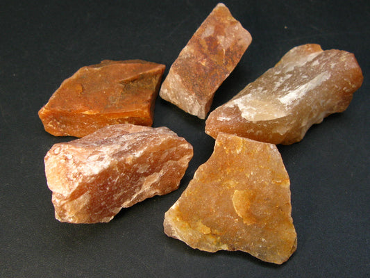 Lot of 5 Natural Rough Red - Brown Aventurine Stones from Brazil