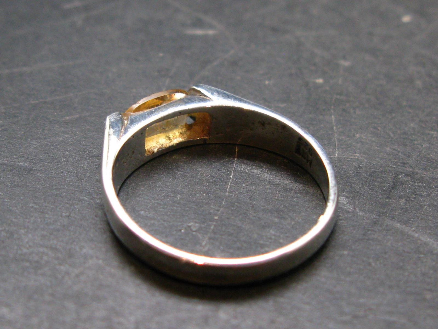 Fabulous Untreated Faceted Gem Imperial Topaz 925 Silver Ring from Brazil - Size 9.75 - 3.85 Grams