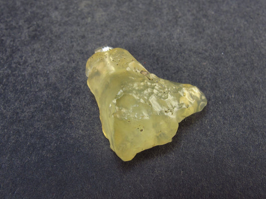 Gem Libyan Desert Glass Tektite Free Form Pendant Sterling Silver from Libya - 1.2" - 5.0 Grams