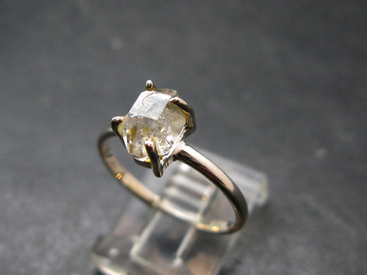 Fine Clear Natural Herkimer Diamond Silver Ring From New York - Size 8 - 1.79 Grams