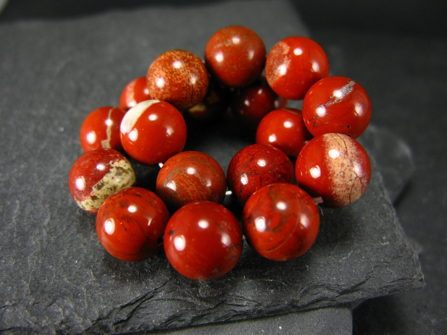 Red Jasper Genuine Bracelet ~ 7 Inches ~ 10mm Round Beads