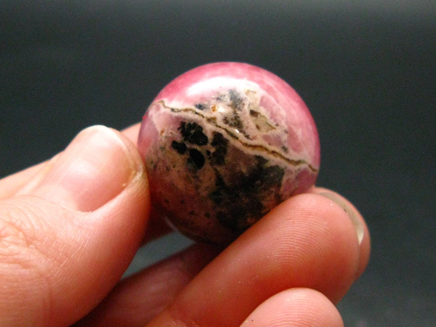 Rhodochrosite Sphere Ball from Argentina - 0.9" - 25.23 Grams